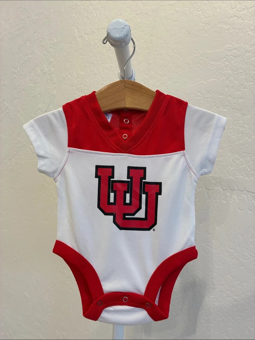 Rivalry Threads Red and White UU Logo Baby Bodysuit